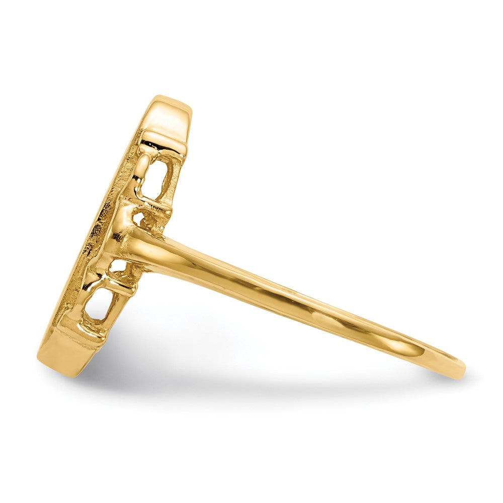 14K Gelbgold 14,5x7,0mm Siegelring mit offener Rückseite