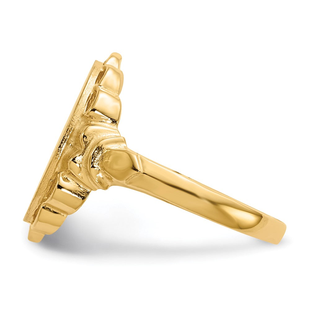 14K Gelbgold Siegelring mit offener Rückseite, 14,0 x 10,5 mm