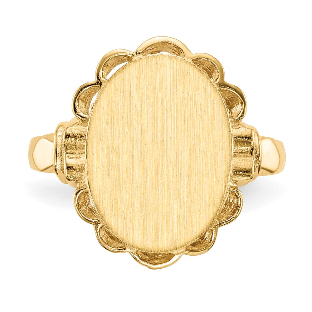 14K Gelbgold Siegelring mit offener Rückseite, 14,0 x 10,5 mm