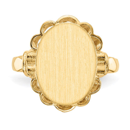 14K Gelbgold Siegelring mit offener Rückseite, 14,0 x 10,5 mm