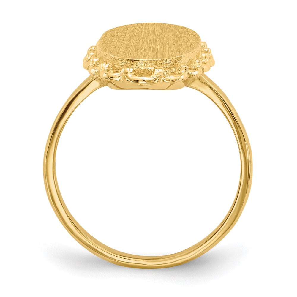 14K Gelbgold Siegelring 16,0x9,0mm mit offener Rückseite