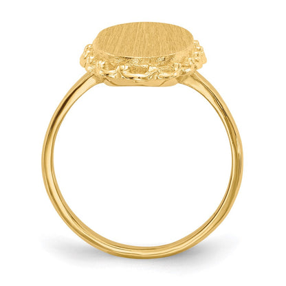 14K Gelbgold Siegelring 16,0x9,0mm mit offener Rückseite