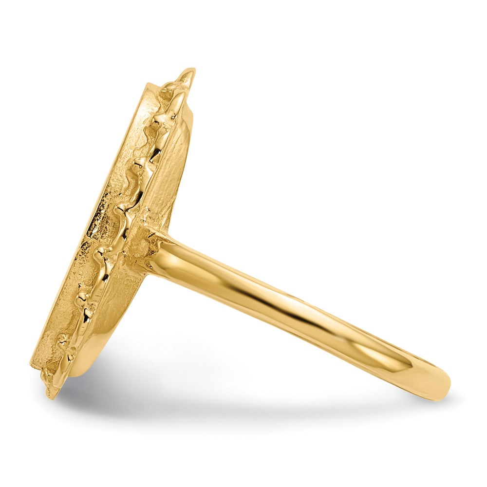 14K Gelbgold Siegelring 16,0x9,0mm mit offener Rückseite