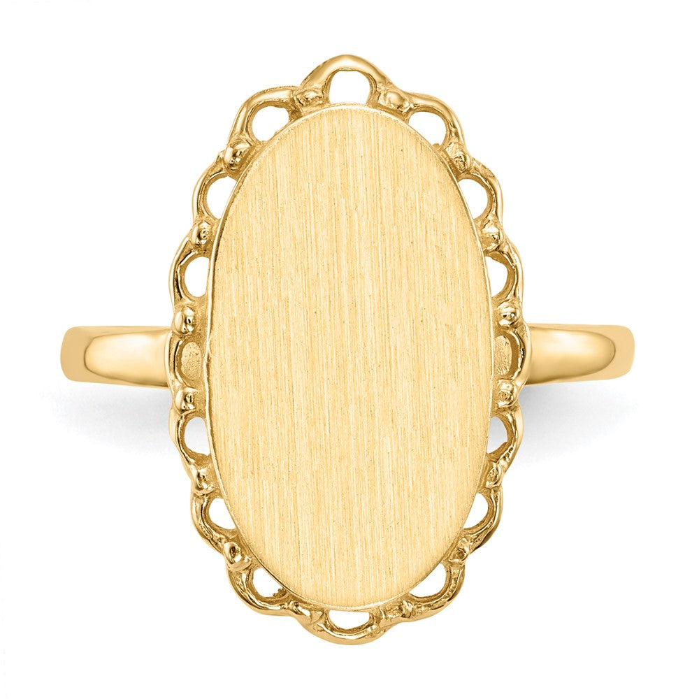 14K Gelbgold Siegelring 16,0x9,0mm mit offener Rückseite