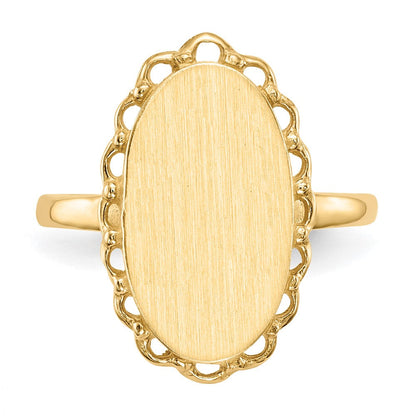 14K Gelbgold Siegelring 16,0x9,0mm mit offener Rückseite