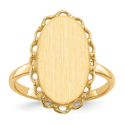 14K Gelbgold Siegelring 16,0x9,0mm mit offener Rückseite