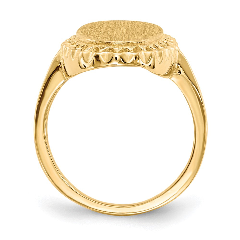 14K Gelbgold Siegelring 16,5x9,5mm mit offener Rückseite