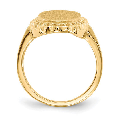 14K Gelbgold Siegelring 16,5x9,5mm mit offener Rückseite