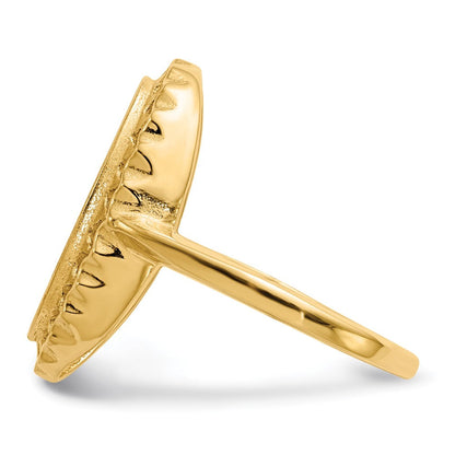 14K Gelbgold Siegelring 16,5x9,5mm mit offener Rückseite