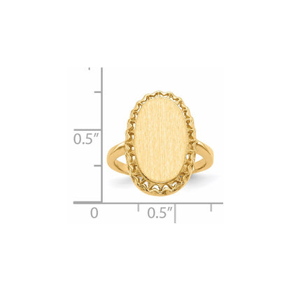 14K Gelbgold Siegelring 16,5x9,5mm mit offener Rückseite