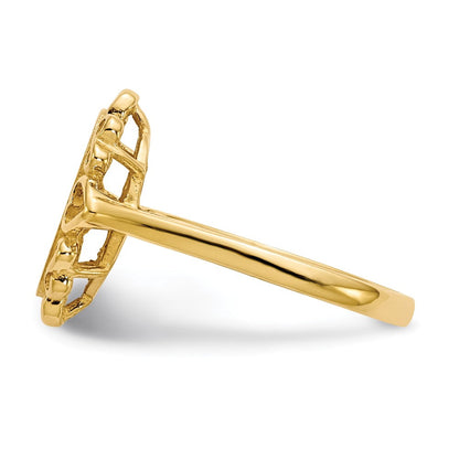 14K Gelbgold 11,5x6,0 mm Siegelring mit natürlichem Diamant, Krappenfassung