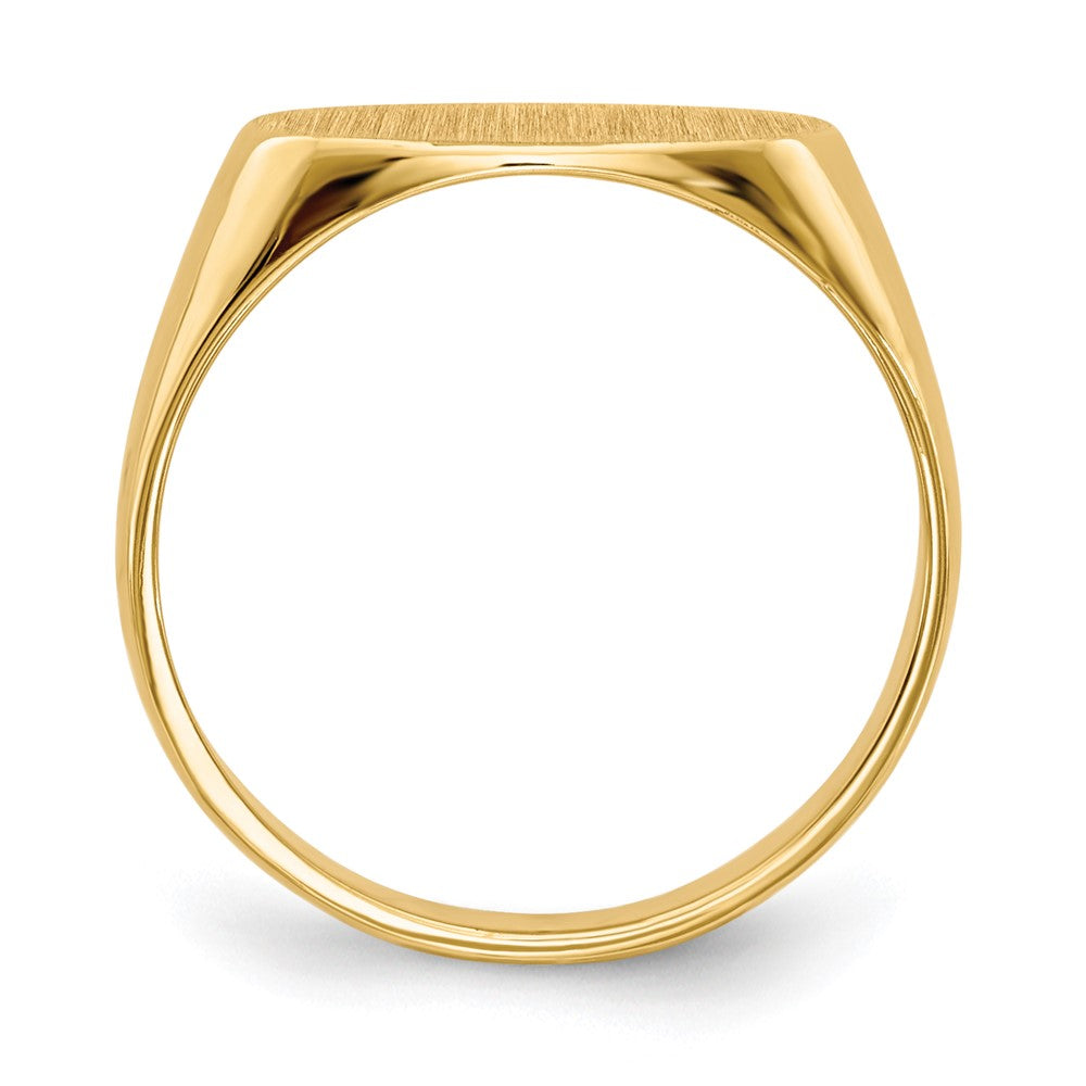 14K Gelbgold 6,5x12,0mm Siegelring für Kinder mit geschlossener Rückseite