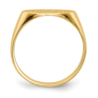 14K Gelbgold 6,5x12,0mm Siegelring für Kinder mit geschlossener Rückseite