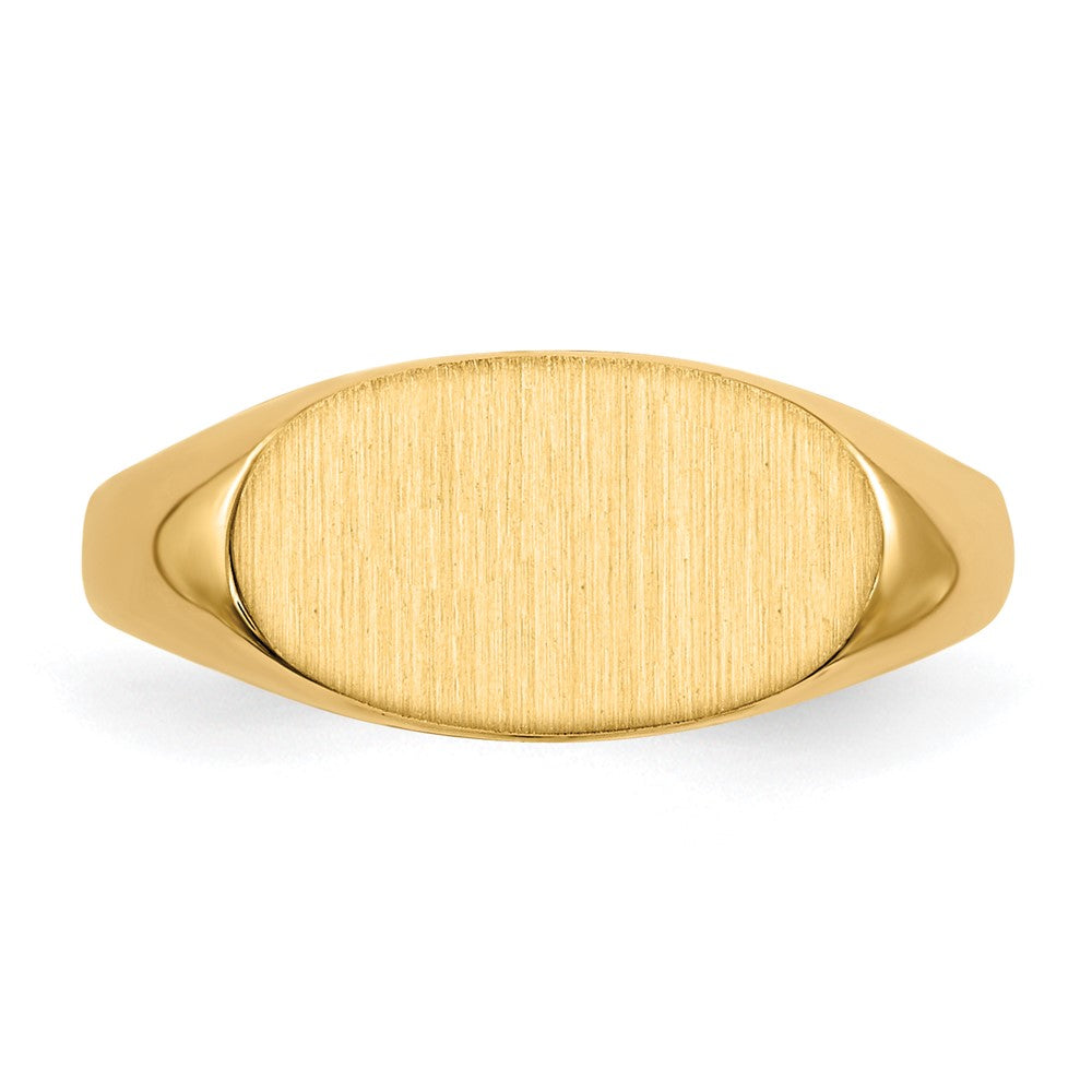14K Gelbgold 6,5x12,0mm Siegelring für Kinder mit geschlossener Rückseite