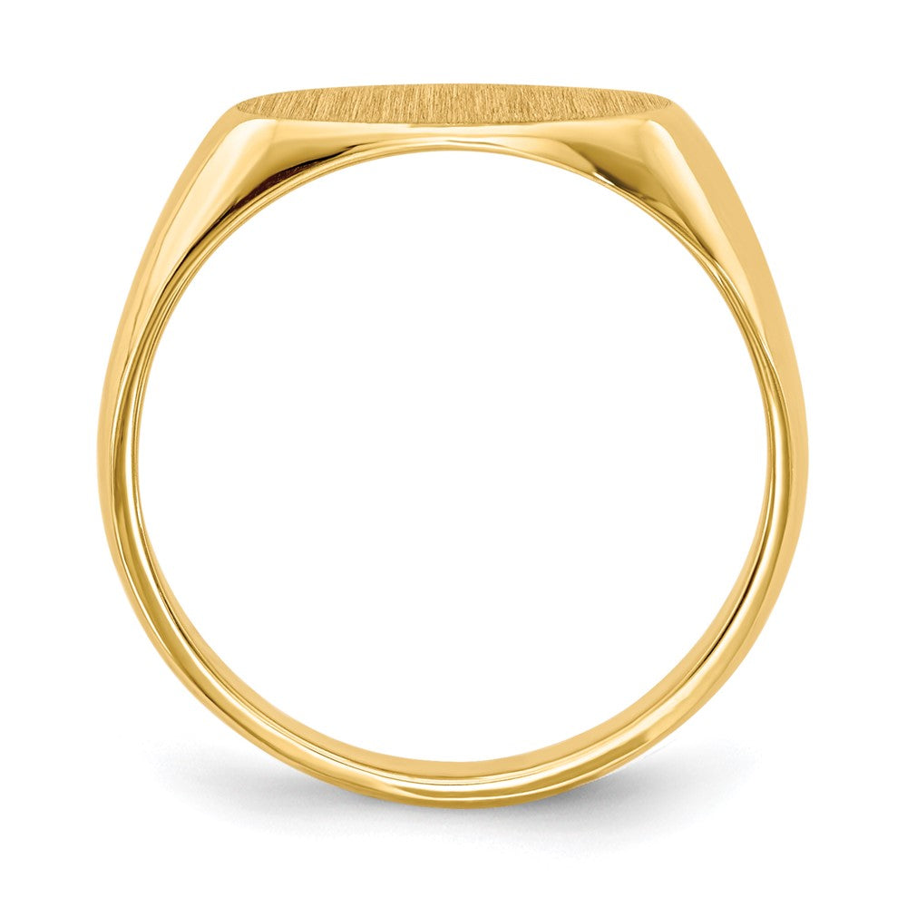 14K Gelbgold Kinder-Siegelring mit geschlossener Fassung, 6,5 x 12,0 mm