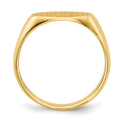 14K Gelbgold Kinder-Siegelring mit geschlossener Fassung, 6,5 x 12,0 mm