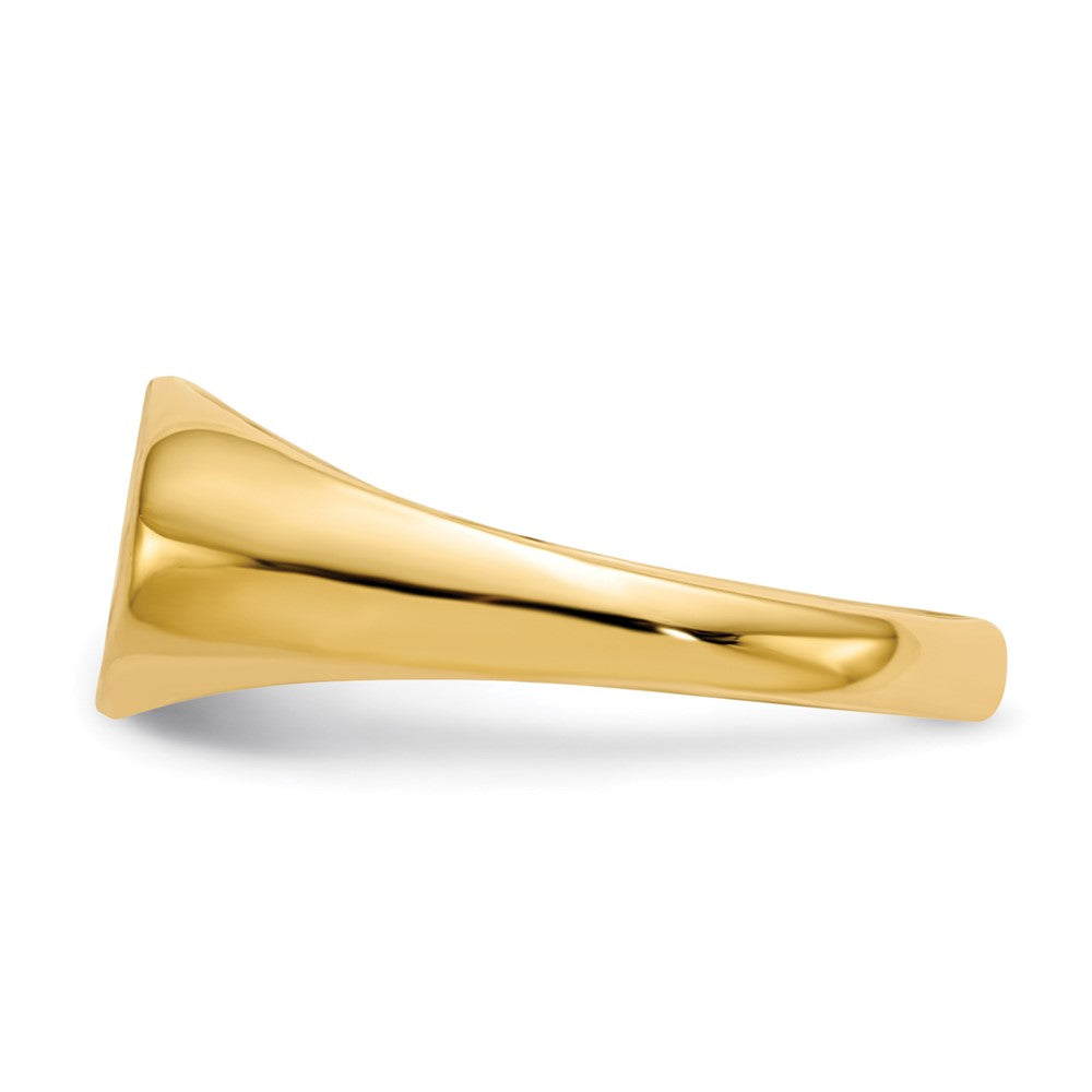 14K Gelbgold Kinder-Siegelring mit geschlossener Fassung, 6,5 x 12,0 mm