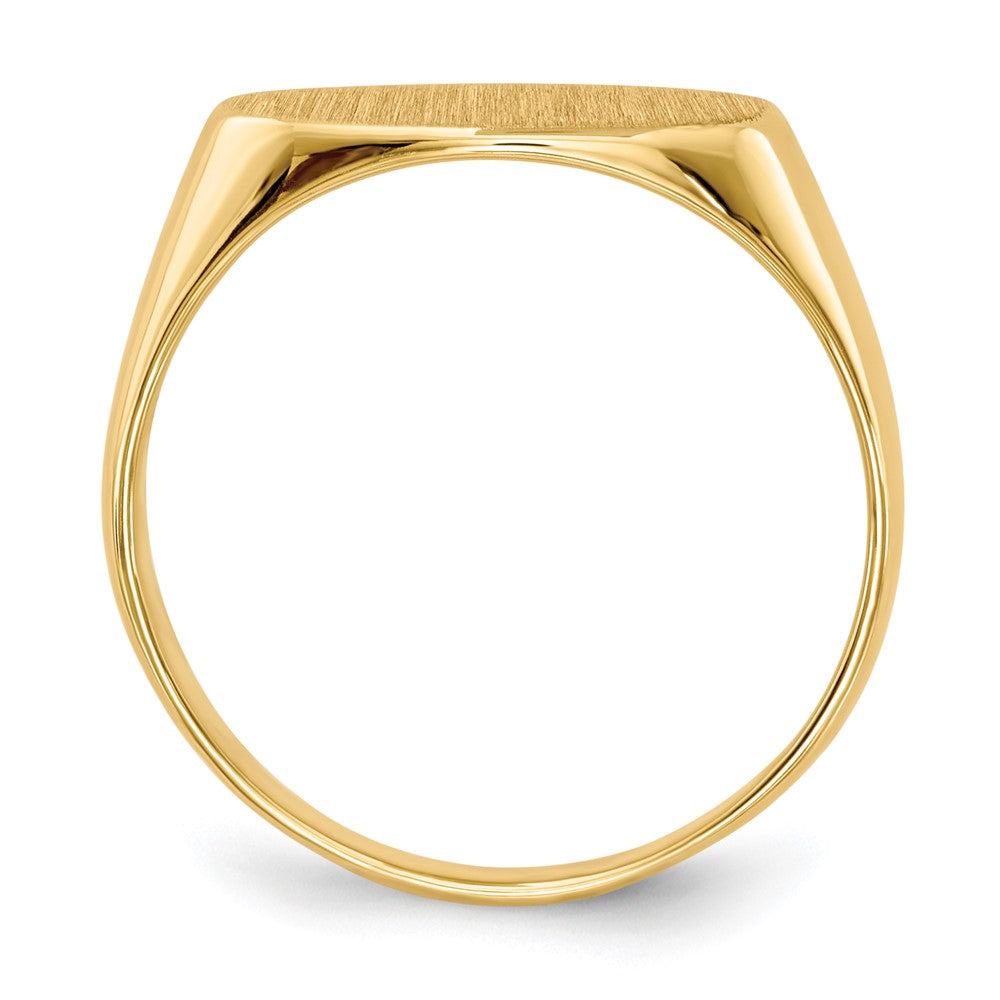 14K Gelbgold Siegelring, geschlossene Fassung, 7,0 x 13,5 mm