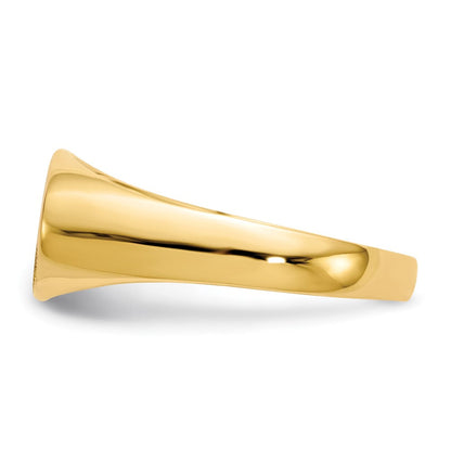 14K Gelbgold Siegelring, geschlossene Fassung, 7,0 x 13,5 mm