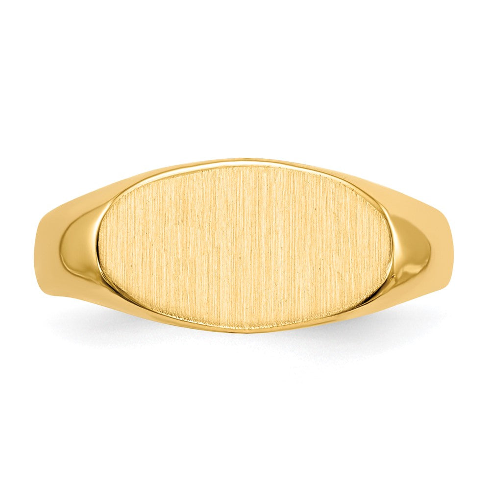 14K Gelbgold Siegelring, geschlossene Fassung, 7,0 x 13,5 mm