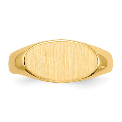 14K Gelbgold Siegelring, geschlossene Fassung, 7,0 x 13,5 mm