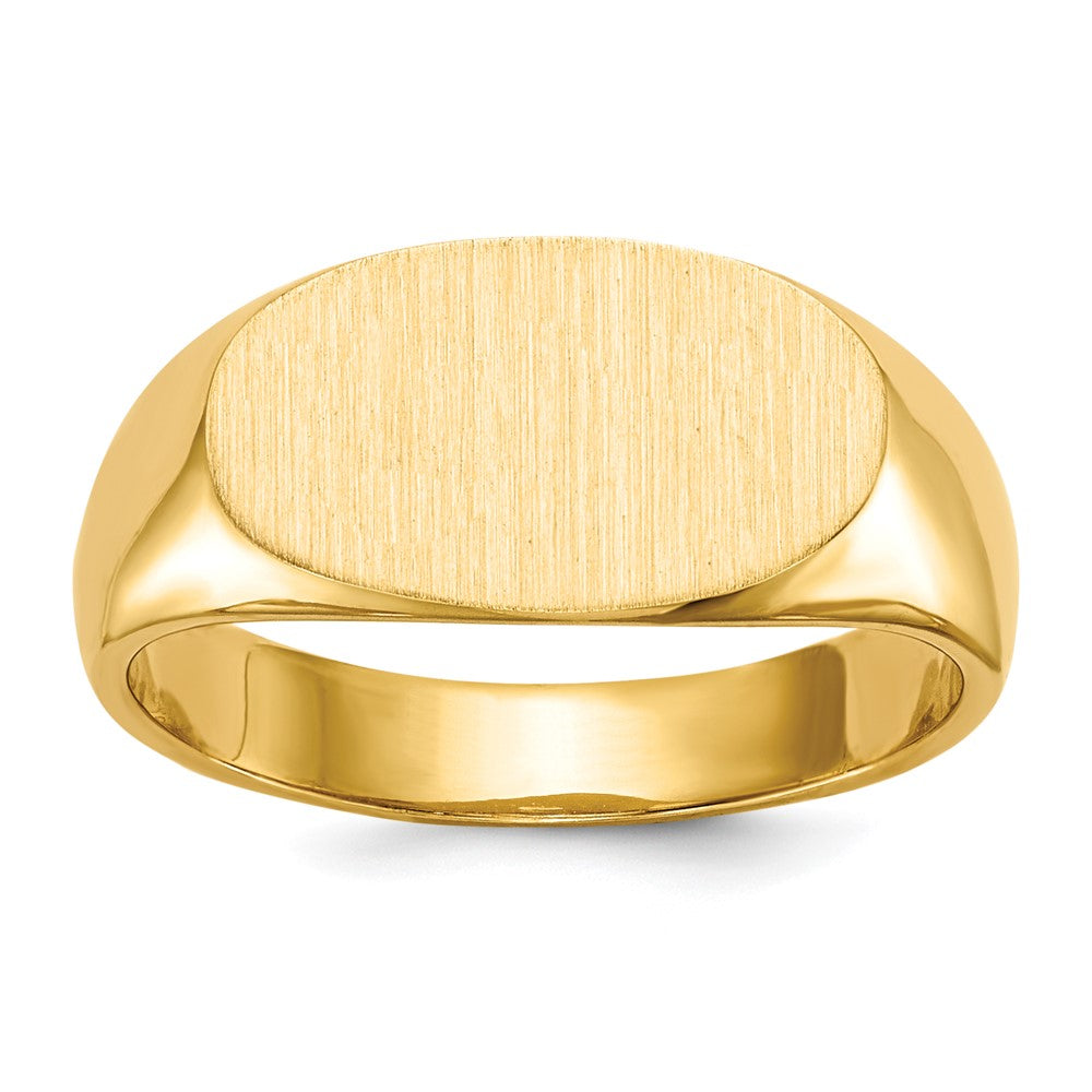 14K Gelbgold Siegelring, geschlossene Fassung, 7,0 x 13,5 mm