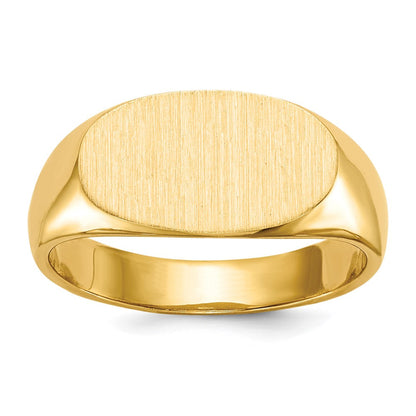 14K Gelbgold Siegelring, geschlossene Fassung, 7,0 x 13,5 mm
