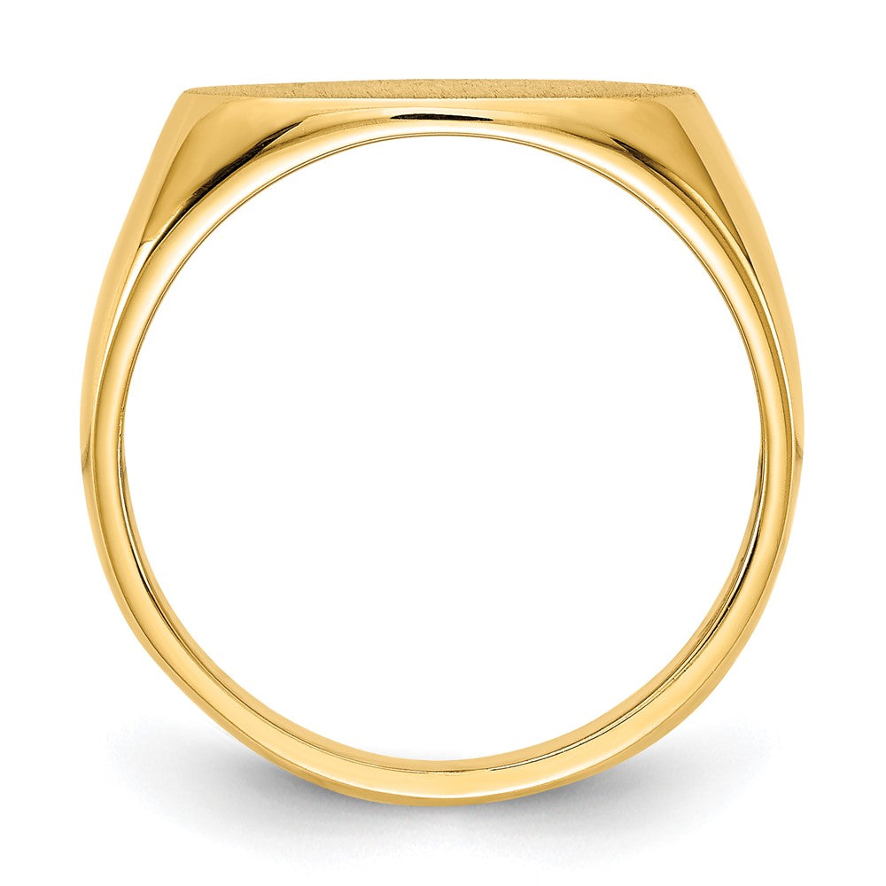 14K Gelbgold 8,0x13,5mm Siegelring mit geschlossener Fassung