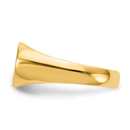 14K Gelbgold 8,0x13,5mm Siegelring mit geschlossener Fassung