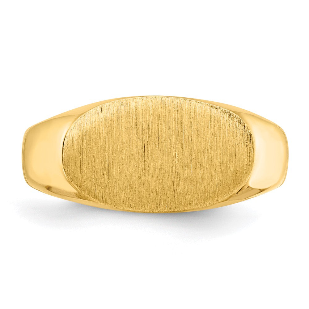 14K Gelbgold 8,0x13,5mm Siegelring mit geschlossener Fassung