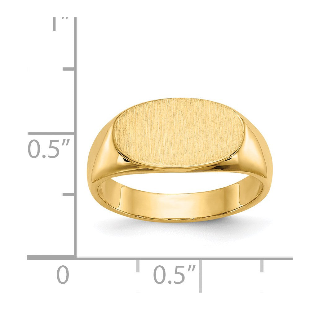 14K Gelbgold 8,0x13,5mm Siegelring mit geschlossener Fassung