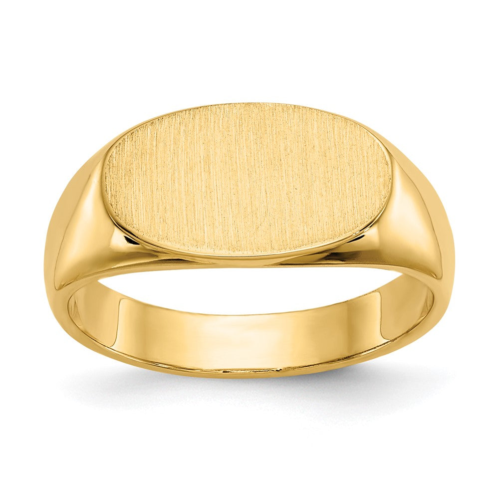 14K Gelbgold 8,0x13,5mm Siegelring mit geschlossener Fassung