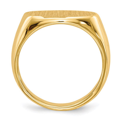 14K Gelbgold Siegelring mit geschlossener Rückseite, 9,5x15,0mm