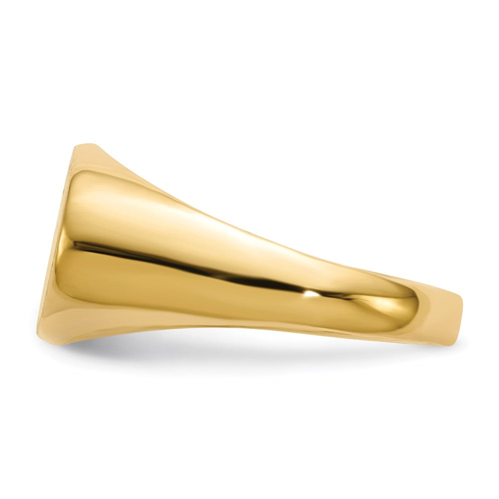14K Gelbgold Siegelring mit geschlossener Rückseite, 9,5x15,0mm