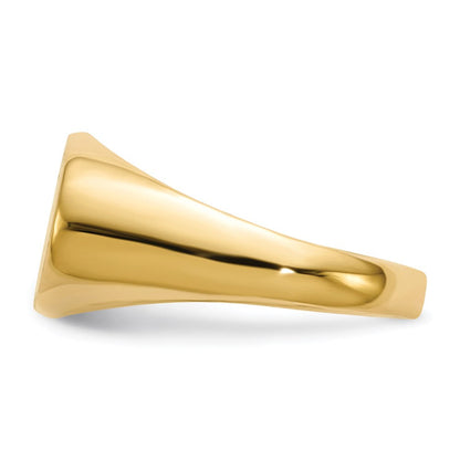 14K Gelbgold Siegelring mit geschlossener Rückseite, 9,5x15,0mm