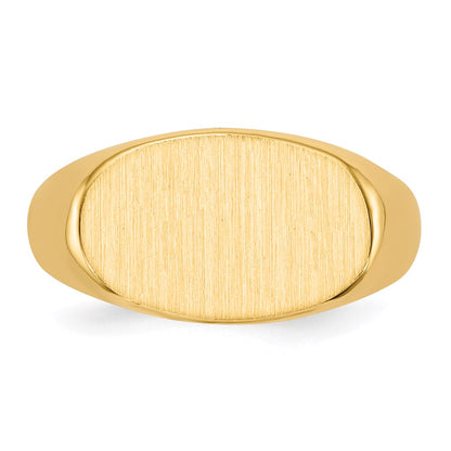 14K Gelbgold Siegelring mit geschlossener Rückseite, 9,5x15,0mm