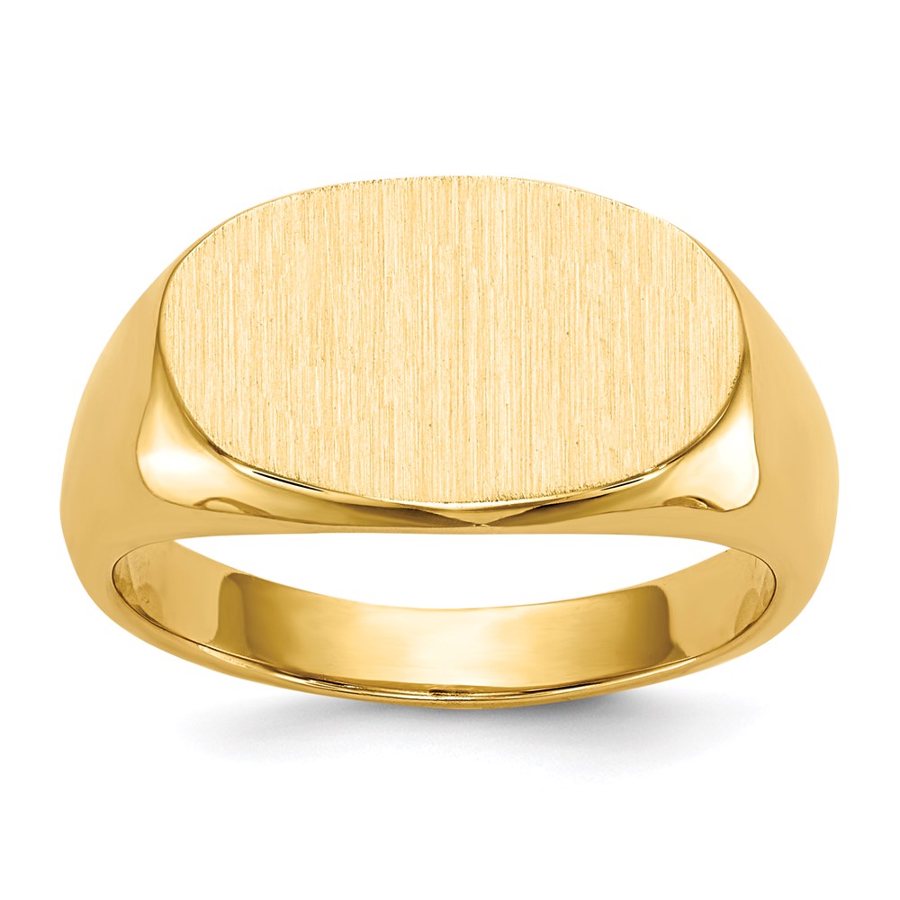 14K Gelbgold Siegelring mit geschlossener Rückseite, 9,5x15,0mm