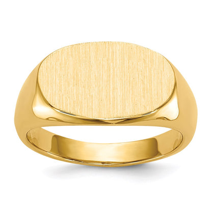 14K Gelbgold Siegelring mit geschlossener Rückseite, 9,5x15,0mm