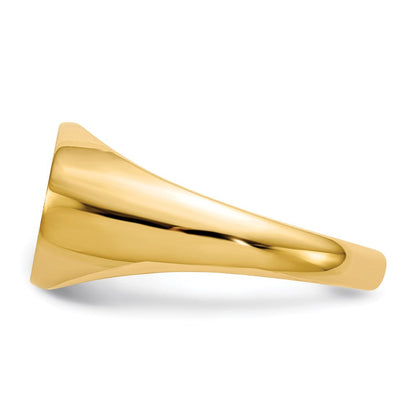 14K Gelbgold Herren-Siegelring mit geschlossener Rückseite, 11,0 x 16,5 mm
