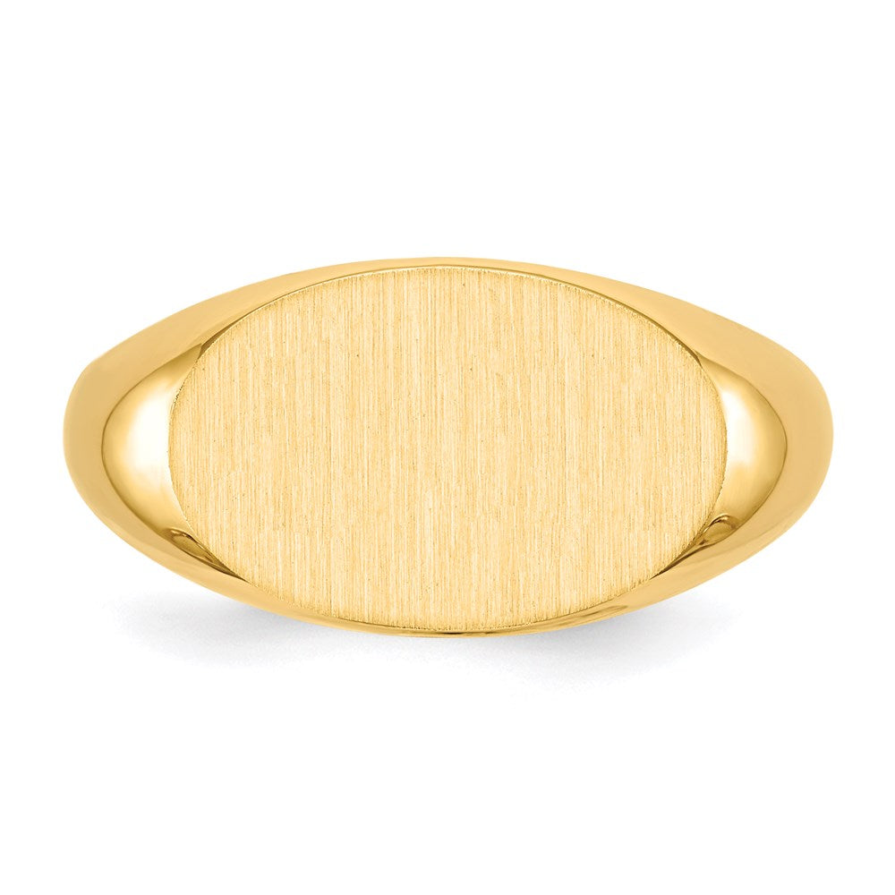 14K Gelbgold Herren-Siegelring mit geschlossener Rückseite, 11,0 x 16,5 mm