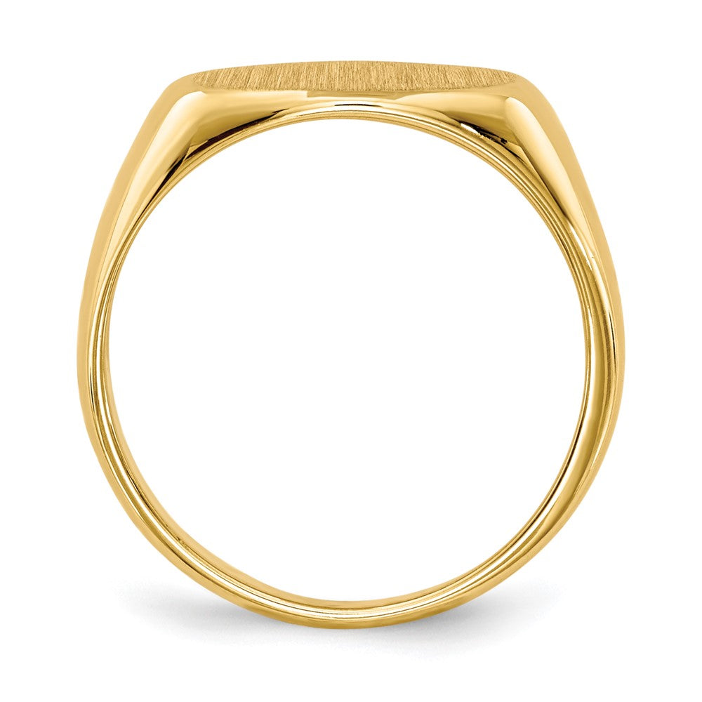 14K Gelbgold 7,0x12,0mm Siegelring für Kinder mit offener Fassung