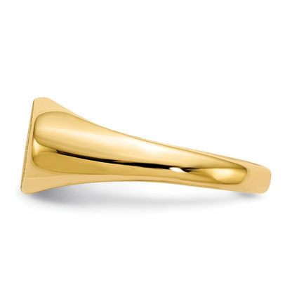 14K Gelbgold 7,0x12,0mm Siegelring für Kinder mit offener Fassung