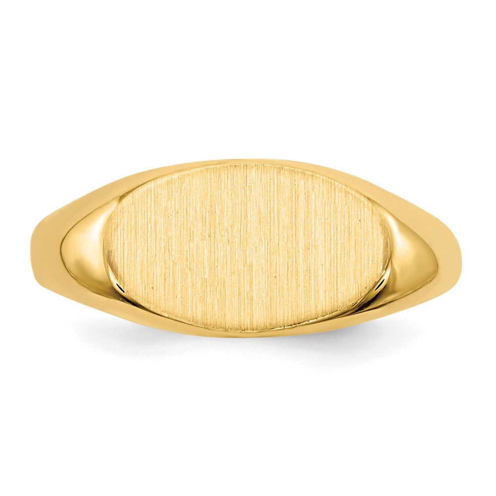 14K Gelbgold 7,0x12,0mm Siegelring für Kinder mit offener Fassung