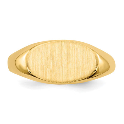 14K Gelbgold 7,0x12,0mm Siegelring für Kinder mit offener Fassung