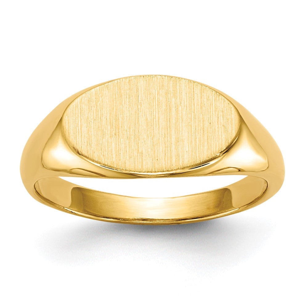 14K Gelbgold 7,0x12,0mm Siegelring für Kinder mit offener Fassung
