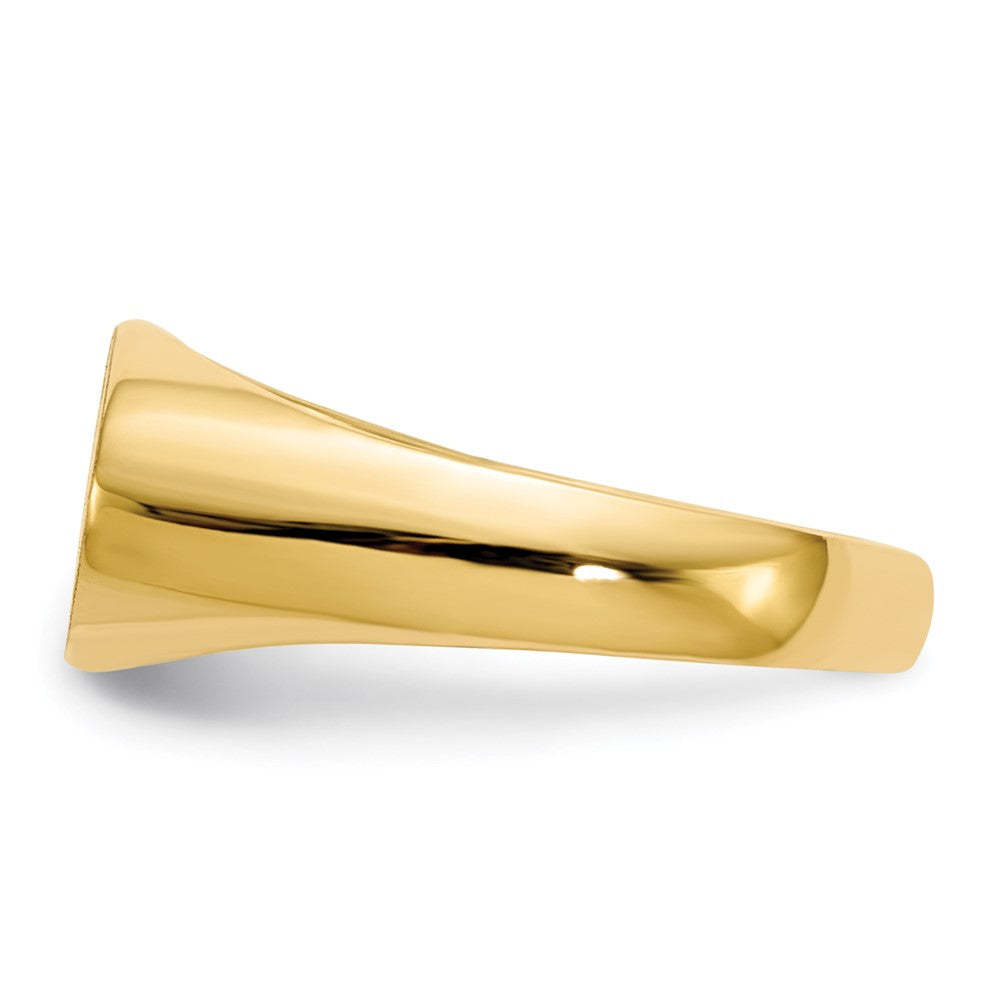 14K Gelbgold Siegelring mit offener Rückseite, 7,0x13,5mm