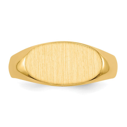 14K Gelbgold Siegelring mit offener Rückseite, 7,0x13,5mm