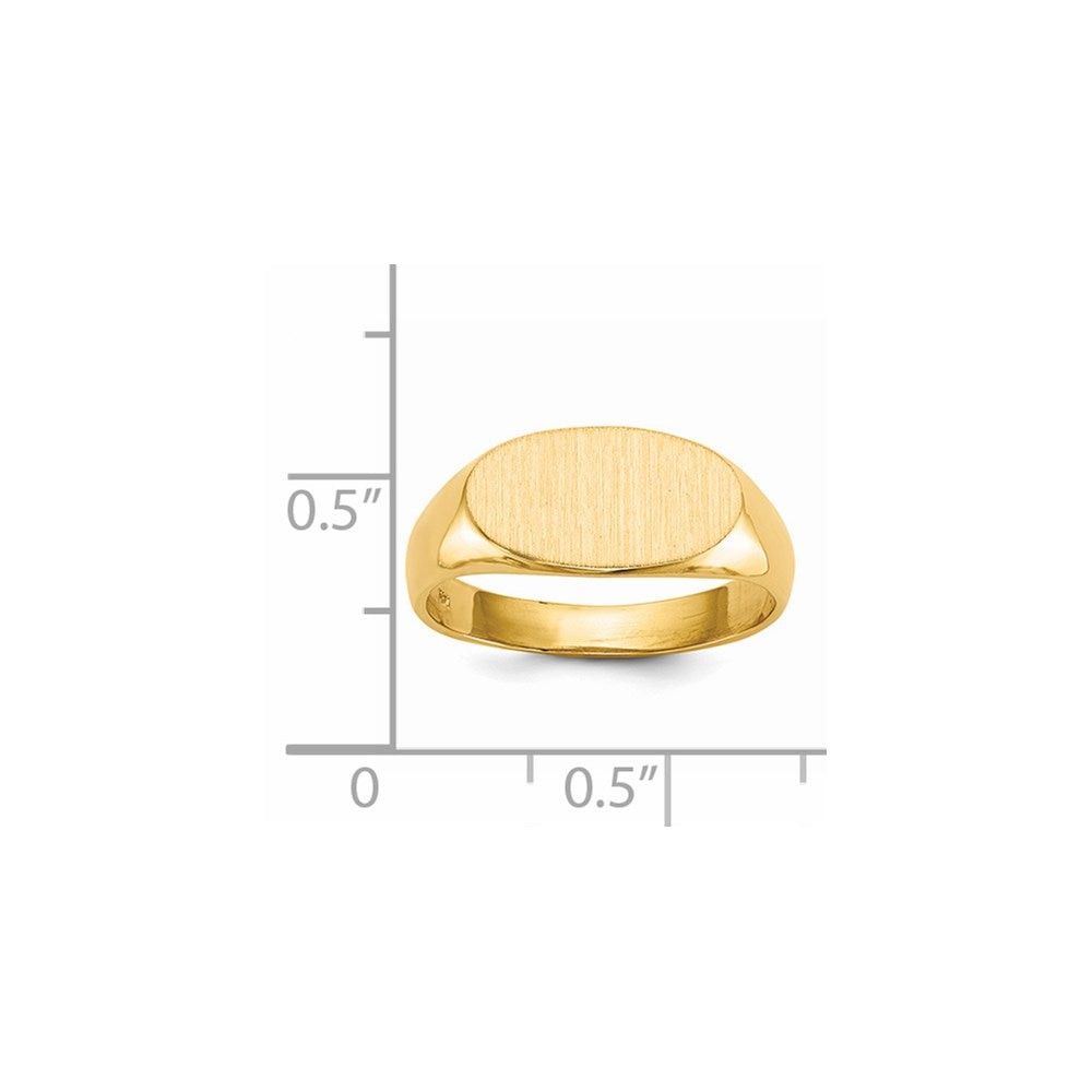 14K Gelbgold Siegelring mit offener Rückseite, 7,0x13,5mm
