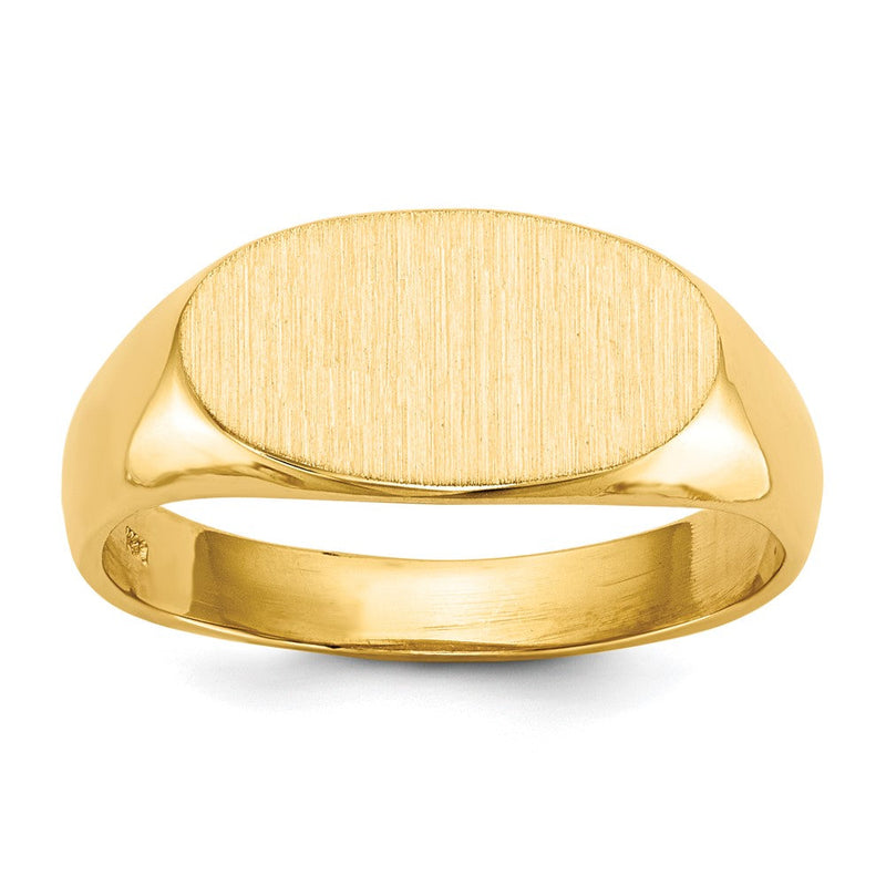 10K Gelbgold 10ky 7.0x13.5mm Offen Rückseite Siegel Ring