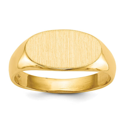 14K Gelbgold Siegelring mit offener Rückseite, 7,0x13,5mm